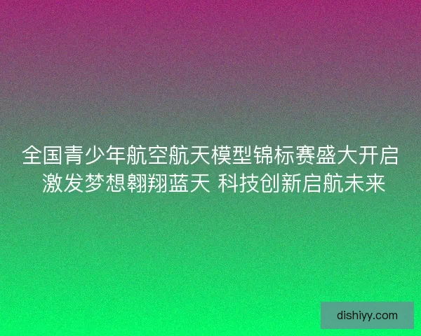 全国青少年航空航天模型锦标赛盛大开启 激发梦想翱翔蓝天 科技创新启航未来