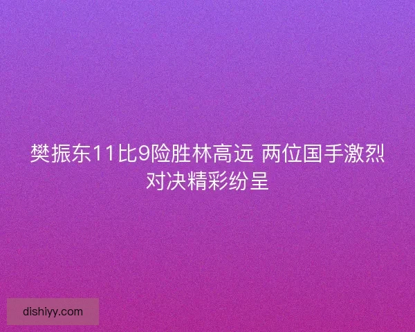 樊振东11比9险胜林高远 两位国手激烈对决精彩纷呈